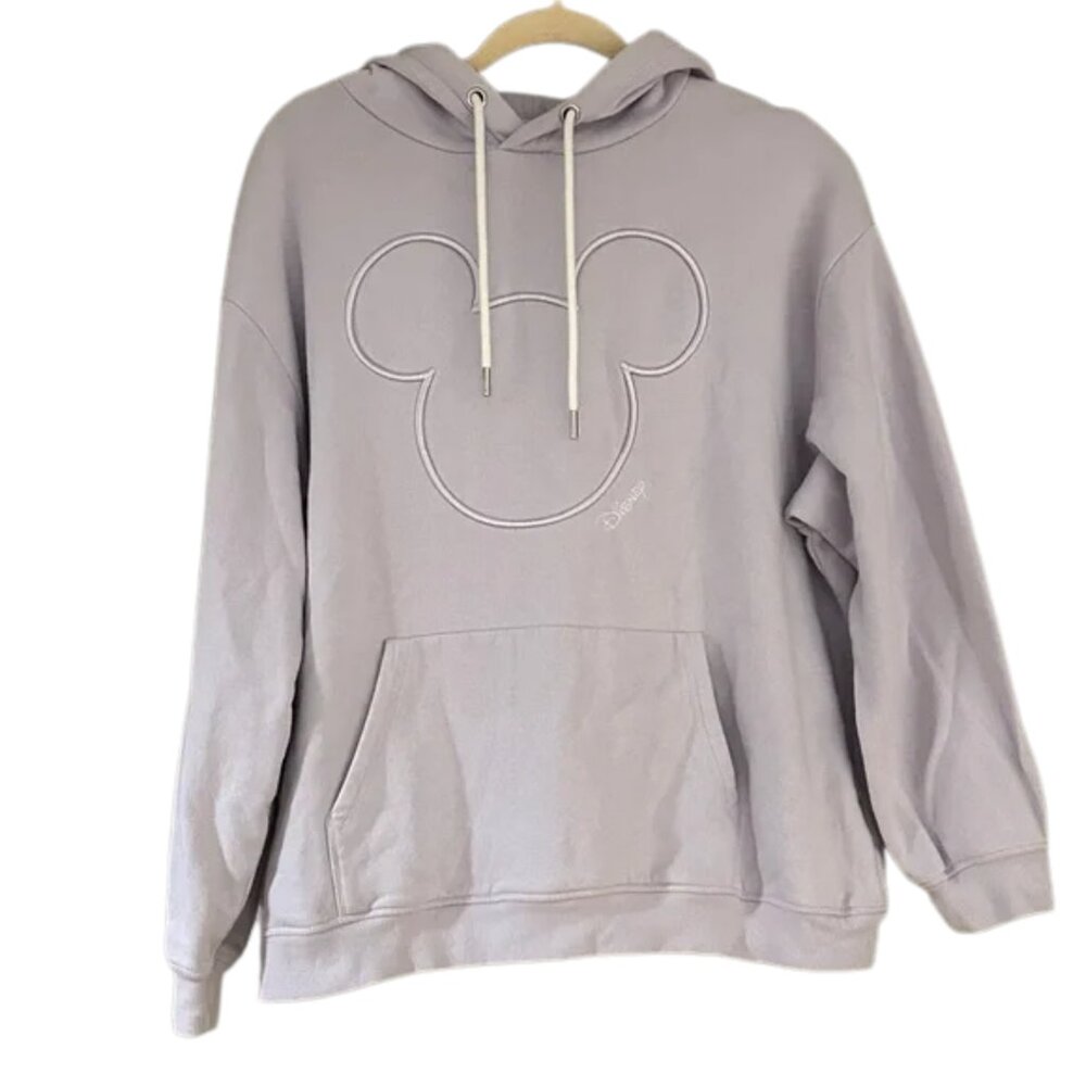 H&M Disney Mickey Mouse Outline Hoodie – Lavender Pullover Sweatshirt